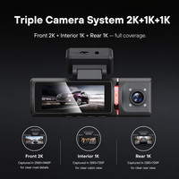 Cámara para Auto 3 Canales 4G con Transmisión en Vivo, 2K, ADAS, BSD, GPS, WiFi, Monitoreo Remoto, Visión Nocturna, Pantalla Táctil, DVR, Gestión de Flota
