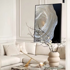 Cuadro Moderno Abstracto al Óleo sobre Lienzo, Marco Negro Rectangular, Pintura Decorativa para Sala de Estar - Product Image 2
