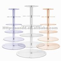 Support à cupcakes rond en acrylique transparent, support à gâteau robuste, présentoir à desserts
