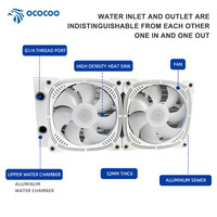 Refroidisseur de processeur liquide AIO blanc 240 mm avec deux ventilateurs PWM silencieux de 120 mm, kit de refroidissement par eau tout-en-un haute performance pour PC de jeu