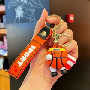 Porte-clés en caoutchouc en forme de balle, pendentif de sac à dos de badminton de dessin animé, accessoires de tennis, souvenir créatif de compétition - Product Image 1