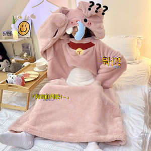 <span class=keywords><strong>Pijamas</strong></span> de terciopelo Coral <span class=keywords><strong>divertidos</strong></span> de una pieza de invierno <span class=keywords><strong>para</strong></span> mujer, saco de dormir tallado en arena <span class=keywords><strong>para</strong></span> <span class=keywords><strong>parejas</strong></span>, camisón bonito, <span class=keywords><strong>pijamas</strong></span> de franela, conjunto de ropa de dormir - Product Image 5