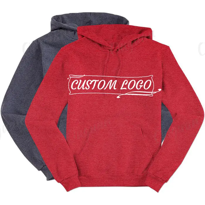 Factory OEM mens red 100% Cotton organic Hoodie long Sleeve plain custom mens blank hoodies