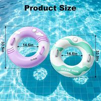 2er-Pack Schwimmringe für Kinder & Erwachsene mit Eingebauter Druckpumpe, Aufblasbare Schwimmringe mit Griffen, Wasserschläuche für Sommer-Strandpartys