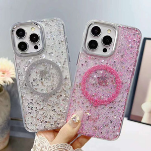 2024 nuevo lanzamiento brillo carga inalámbrica funda magnética para teléfono móvil para Samsung S24 FE S24 Ultra A06 A16 Z FLIP 6 exposy - Product Image 2