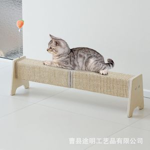 Poste de escalada para gatos de madera con rascador de sisal de 76.2 cm de largo, juguete duradero para mascotas de interior. - Product Image 3