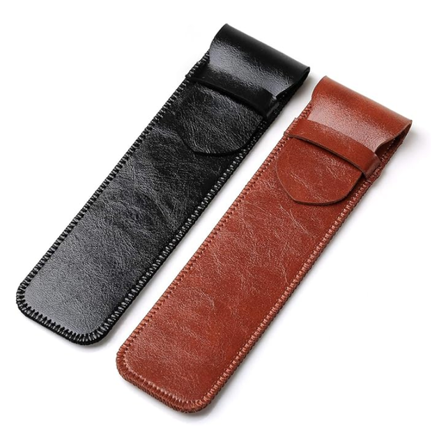 Leather Pen Case Holder Handmade Fountain Pen Pouch Soft Pencil Protective Sleeve Cover for Stylus Touch Pen