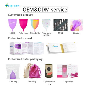 Furuize Coupe menstruelle en silicone de qualité médicale 100%  Multicolores <span class=keywords><strong>Lavable</strong></span> Produit de santé Économique Durable Coupe menstruelle en silicone - Product Image 4