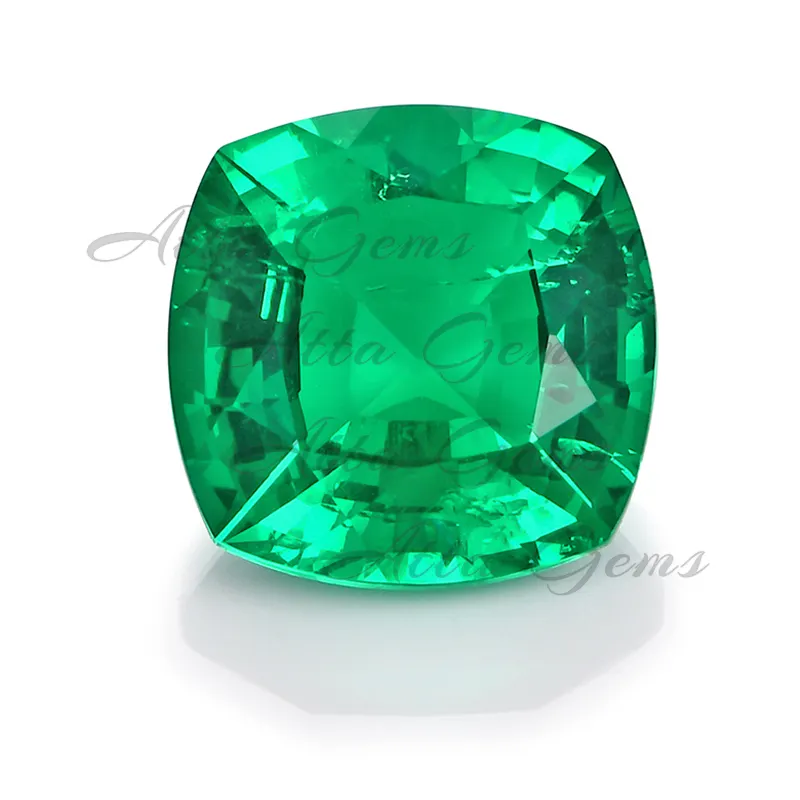 Wholesale Hydrothermal Synthetic Square Cushion Cut Lab Colombian Emerald Stones for Sale