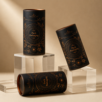 Emballage en tube de papier de qualité alimentaire de luxe personnalisé avec doublure en aluminium pour thé, café, bonbons, en-cas, chocolat, feuille d'or