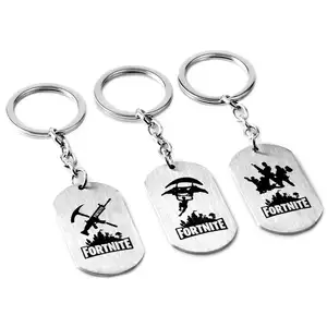 Factory Price Custom logo Newest Creative Promotional Metal Tag Necklace Charm Keychain