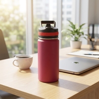 Bouteille d'eau isotherme en acier inoxydable à double paroi de 12 oz, avec couvercle en silicone anti-fuite, personnalisable avec logo JH016, pour le sport, en gros