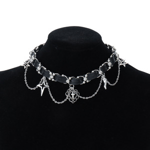 Collana con Nappa in Pelle Stile Gotico Scuro per Ragazze Audaci, Accessori Gioielli da Donna - Product Image 4