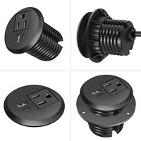 Prise de courant encastrée de bureau ronde américaine de 50 mm (2 pouces) avec station de charge rapide PD 20W, prise de courant encastrée pour bureau