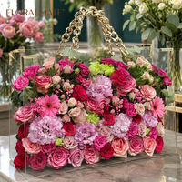 Boîte de rangement pour fleurs en acrylique - Design minimaliste, multicouche, facile à nettoyer, boîte cadeau de Noël portable
