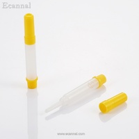 Flacon rond compressible Ecannal 1,5 ml en PEHD avec embout torsadé et bouchon à clipser à remplissage par le bas pour essence, sérum, gel, adhésif