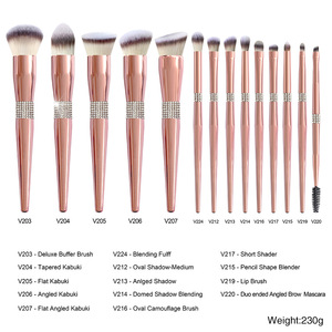 Lüks özel etiket makyaj fırçası takım elmas kolu vakfı toz kapatıcı göz farı kaş kirpik Eyeliner fırçalar - Product Image 2