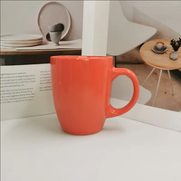 Mug en céramique émaillée colorée de style européen et américain, avec poignée, moderne, simple, créatif, logo imprimé, résistant aux hautes températures