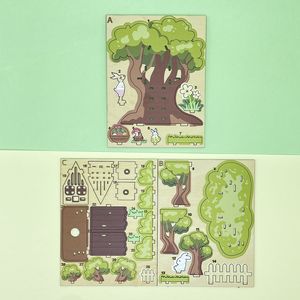 Fornitore di <span class=keywords><strong>Puzzle</strong></span> 3D di Design OEM che realizza un <span class=keywords><strong>Puzzle</strong></span> di legno 3D della casa sull'albero del coniglietto di pasqua con una lucentezza resistente ai raggi UV di qualità - Product Image 3