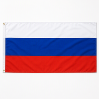 Drapeau national de la Russie 3x5 pieds en polyester, bannière suspendue imprimée numériquement, drapeau d'affichage pour événements en plein air
