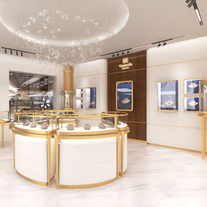 Custom Eco-Friendly Durable Jewelry Store Furniture Full Set | Island Wall-Mounted LED Lit Display Cabinets | Turnkey Store - Product Image 1