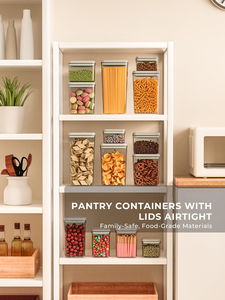 Organisateur de garde-manger hermétique en plastique pour céréales, grains secs, café – Boîte de rangement alimentaire à ouverture facile - Product Image 4