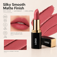 Rouge à lèvres liquide vegan à label privé, mat, longue tenue, hydratant, couleur minérale, emballage personnalisé