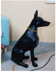 Escultura de Perro <span class=keywords><strong>Doberman</strong></span> de Fibra de Vidrio de Tamaño Real, Estatua <span class=keywords><strong>Grande</strong></span> para Exteriores, Exhibición en Tiendas, Figura Personalizada, Adornos Realistas de Mascotas - Product Image 3