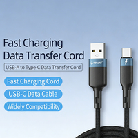 Cable USB Tipo-C TORFS de 1M, Carga Rápida de 3A, Transferencia de Datos de 480Mbps, Conductor de Cobre Puro Trenzado con Aleación de Aluminio, Revestimiento de Silicona