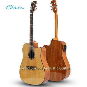 <span class=keywords><strong>Guitare</strong></span> <span class=keywords><strong>semi</strong></span>-<span class=keywords><strong>acoustique</strong></span> 6 cordes personnalisable 41'' avec table en épicéa massif, dos et éclisses en acajou, finition brillante et égaliseur intégré - Product Image 1
