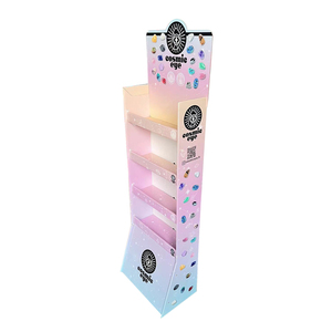 Présentoir pour lentilles de contact cosmétiques en carton ondulé pliable personnalisé - Product Image 1