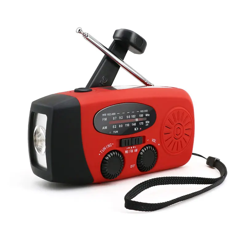 Best Sell Portable Emergency Mini Hand Crank Am Fm Solar Power Bank Radio Led Flashlight