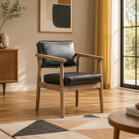 Chaise de salle à manger MULIGNA en bois massif japonais pour café, restaurant, salon, fauteuil lounge avec accoudoirs en bois
