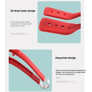 2-en-1 Ustensile de cuisine multifonctionnel en silicone pour les œufs frits et le bifteck Turner Double pince à aliments Double spatule Pince à pelle Spatule - Product Image 6