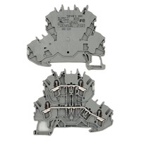 Morsetto a gabbia passante a doppio terminale grigio con innesto rapido per guida DIN 2.5mm², nuovo di zecca, originale tedesco, disponibile in magazzino (2002-2201)