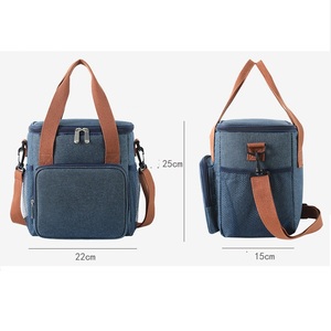 Bolsa de almuerzo Oxford ecológica portátil duradera, cierre de cremallera, forro de PEVA, enfriador térmico a prueba de fugas, 2 personas, uso diario al aire libre - Product Image 3