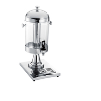 Matériel de restauration pour bar-buffet, distributeur de liquide industriel à double réservoir, support plaqué or, acier inoxydable argenté, distributeur de jus d'orange