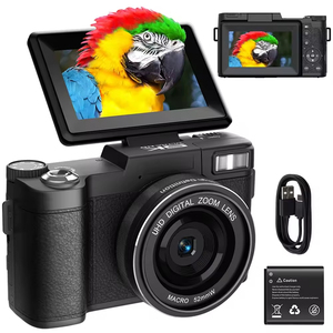 180. Flip-screen Digital Camera for Photography, Front-facing Lens Flash, 5K Ultra-high Definition - Product Image 1