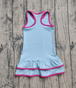 บูติกหญิงมีสไตล์แขนกุดโยคะท้องฟ้าสีฟ้าพิมพ์ลายดอกไม้ยาวถึงเข่าสำหรับกีฬาฤดูร้อน athletica-ขายส่งเด็กทารก - Product Image 1