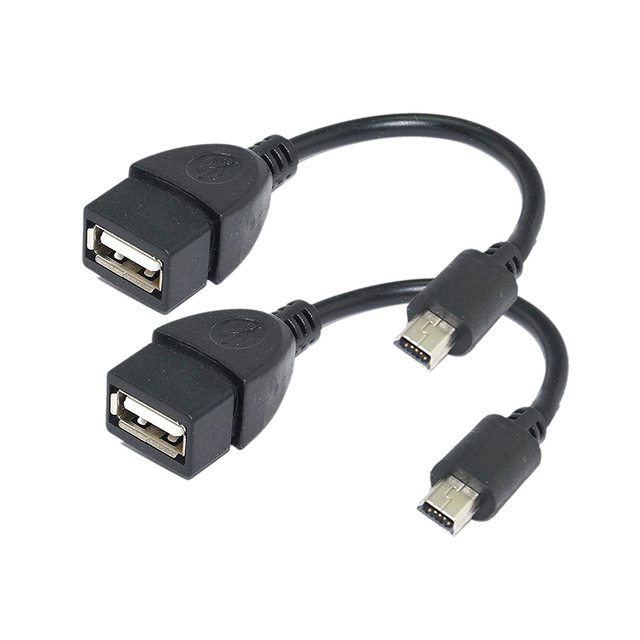 USB OTG Cable for Digital Cameras - USB a Female to Mini USB B 5 Pin Male Adapter Cable