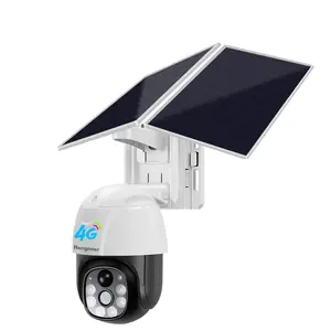 3MP 1080P 20W Solar Panel 4G Outdoor Security PTZ Camera 7/24 V380 Pro 4G Sim Card Solar 20A Battery Powered CCTV Solar Camera