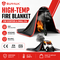 Couverture anti-feu double face en silicone pour trottinette électrique 4x5m, en fibre de verre grise avec poignées de traction pour une extinction rapide en cas d'urgence