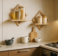 Ensemble d'étagères murales en bois modernes, organisateur flottant réglable, durable et multifonctionnel pour la cuisine, la salle de bain et le salon