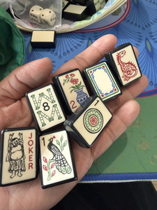 Vintage Custom Multi-Color Acrylic American Mahjong Tiles 160 Pieces Portable <b>Entertainment</b> Set for 4 Players - Product Image 6