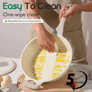 Serie Donnor Glory Set pentole rivestimento sano 20/24/28/32cm casseruola e <span class=keywords><strong>28cm</strong></span> padella profonda 15 pezzi Set compatibile con tutte le stufe - Product Image 4
