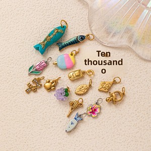 Nouveaux pendentifs en forme de poisson en acier inoxydable, Europe Amérique ; accessoires <span class=keywords><strong>DIY</strong></span>, plaqué or 18 carats par électrolyse sous vide, style vintage - Product Image 5