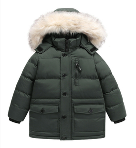 Veste rembourrée pour garçons, style hiver, nouveau modèle, grande taille, <span class=keywords><strong>capuche</strong></span> amovible, col en <span class=keywords><strong>fourrure</strong></span> - Product Image 3