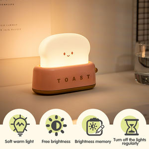 Lámpara Nocturna LED con Diseño de Dibujos Animados, Linda y Novedosa, para Decoración de Habitaciones, con Temporizador, Regulable, Recargable, Lámpara de Escritorio, Luz para Dormir para Niños y Bebés, Regalo - Product Image 2