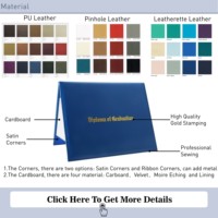 Funda de Diploma de Cuero PU 1-8, Porta Certificados A4, Elegante Funda para Certificados Tamaño A4 para Boda/Graduación/Negocios
