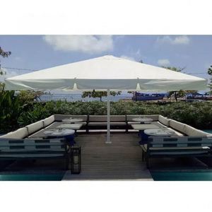 Sombrilla de Patio Resistente a los Rayos UV, Tela de Poliéster Impermeable, Recubrimiento de Polvo Blanco, Sombrilla de Jardín para Exteriores - Product Image 3